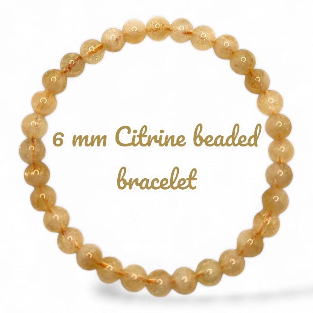6 mm Citrine beaded bracelet